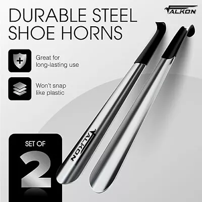 NEW Long Metal Shoe Horn Set | 16.5  Shoe Horn Long Handle For Seniors 2 Pack • $10.99