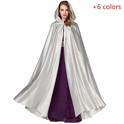 Medieval Gothic Witch Cosplay Cape Robe Hooded Cloak Halloween Party Costume • £23.99