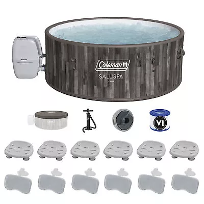 Coleman SaluSpa Hot Tub With 6-Pack Bestway SaluSpa Seat & 6 Headrest Pillows • $938.99