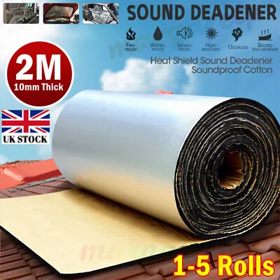 2-10m Sound Deadening Mat Car Van Heat Insulation 200x50cm Closed Cell Foam UK • £8.99