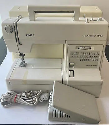 $180 • Buy PFAFF Varimatic 6085 Sewing Machine With Foot Pedal And Case PFAFF Germany White