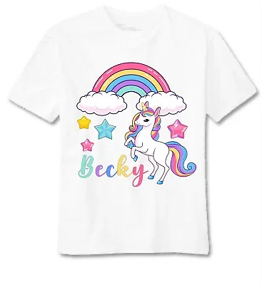 Personalised UNICORN T-Shirt Add Name For Free  Great Birthday / Christmas Gift • £9.23