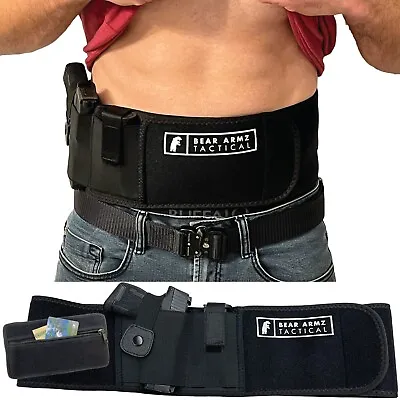 Belly Band Holster For Concealed Carry Fits Glock Sig S&W 380 9mm 40 45 IWB/OWB • $23.99