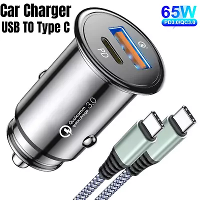 Fast Car Charger 2 Port USB + TYPE C Universal Socket Adapter For Iphone Samsung • £5.99