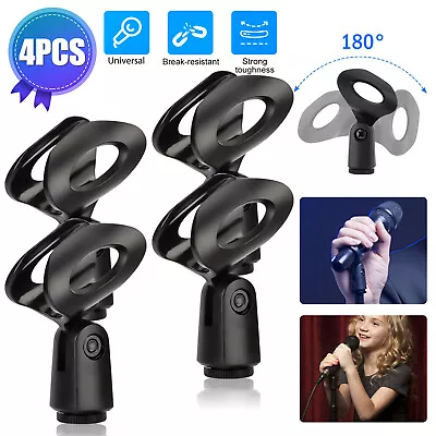 4 PCS 180° Universal Microphone Clips Clamp Holder For Wired/ Wireless Mic Stand • $8.98