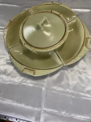 California Pottery Center Piece Dipping Covered Bowl And Veggie Trays Vintage • $34.99