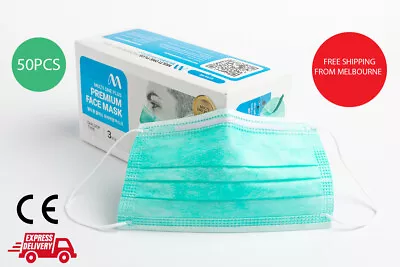 50x Premium Disposable Face Mask Surgical Mask Melbourne Shipping • $21