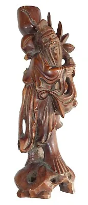 Stunning Antique Hand Carved Japanese Chinese Meiji Root Wooden Figure Lamp Base • £30