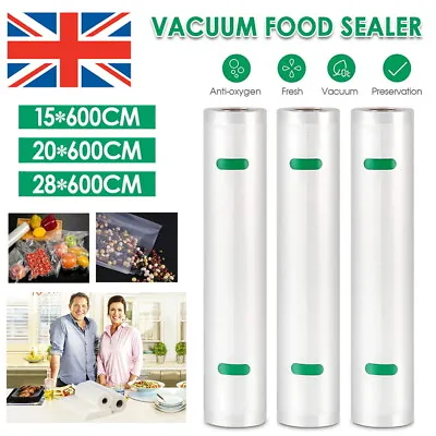 Food Vacuum Sealer Bags Rolls Vaccum Food Saver Storage Embossed Seal Bag Pack • £5.59