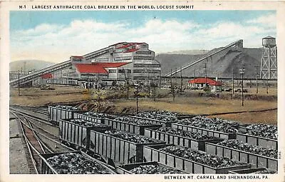 J28/ Shenandoah Mt Carmel Pennsylvania Postcard C20s Coal Mine Breaker 128 • $9.20