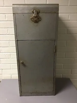 Vintage Steampunk Metal Cabinet Latching Top And Front Door Shelves 30 X 12 X 10 • $150