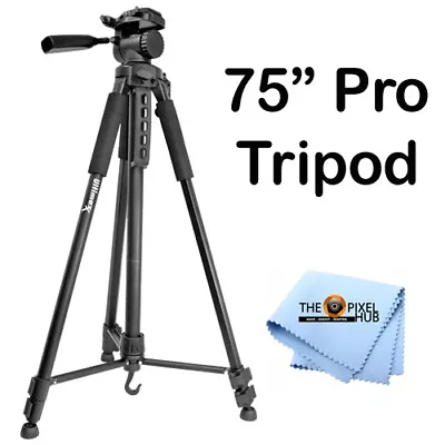 $32.95 • Buy Professional 75-inch Tripod 3-way Panhead Tilt Motion For Most DSLR Cameras