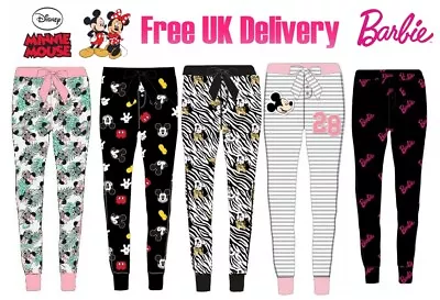 £11.99 • Buy Ladies Disney Barbie Cuffed Ankle Joggers Women's Leggings Pants Pyjamas  S-XL