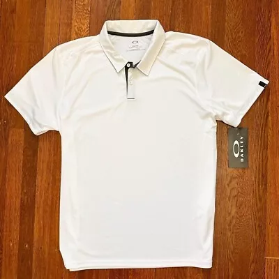 New Oakley Mens Performance Golf Polo Shirt Divisional (2XL) White Dri-Fit • $30