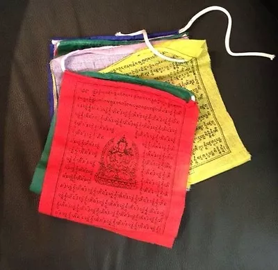 £1.99 • Buy 10 Tibetan Prayer Flag Buddhist  4 X4   Wind Horse Om Handmade Nepal FAIRTRADE