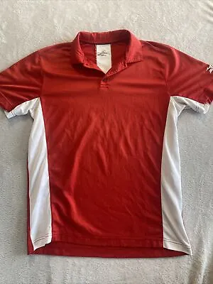 Mizuno Shirt Men's Large Polo Red White Block Short Sleeve Dry Lite Performance • $11.96