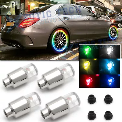 For Mercedes C CLA Class RGB LED Wheel Tire Tyre Air Valve Stem Flash Cap Light • $60.09