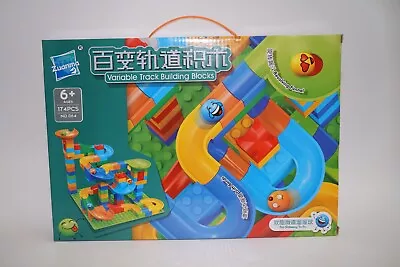 Marble Race Run Construction Maze Ball Track Building Blocks 174Pcs Kids Toys • $23