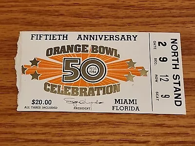 1984 Orange Bowl Ticket Nebraska Miami Hurricanes • $49.99