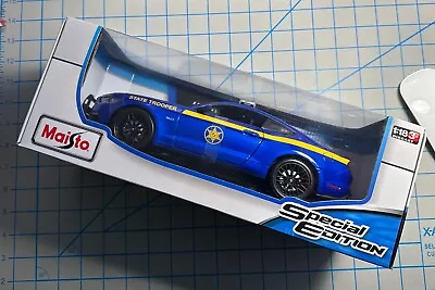 New Rare 2015 Ford Mustang GT Police Maisto Diecast Car Blue 1:18 State Trooper • $42.95