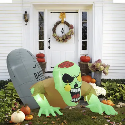 5ft Inflatable Halloween Giant Green Zombie Blow-Up Outdoor Display With Lights • £30.95