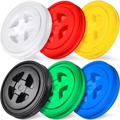 6 Pieces 5 Gallon Bucket Lids Plastic Storage Bucket Screw Seal Lids • $97.29