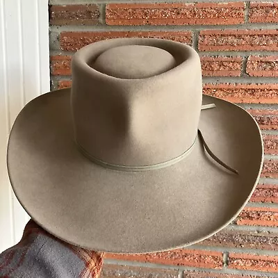 Vintage Resistol 4X Beaver Pencil Curl Custom Crease Adobe Hat Size 7 1/4 LO • $149