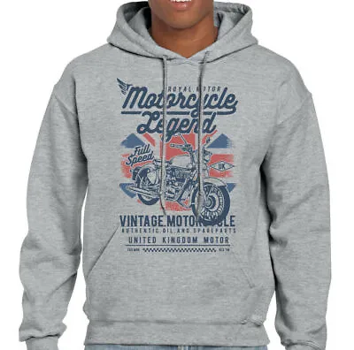 Motorcycle Legend Mens British Motorbike Hoodie Bike Biker Union Jack Flag UK • £24.49