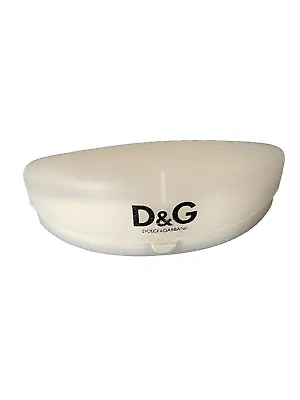 D&G Dolce & Gabbana EYEGLASSES Hard Case White Acrylic For Sunglasses Logo Front • $12.95