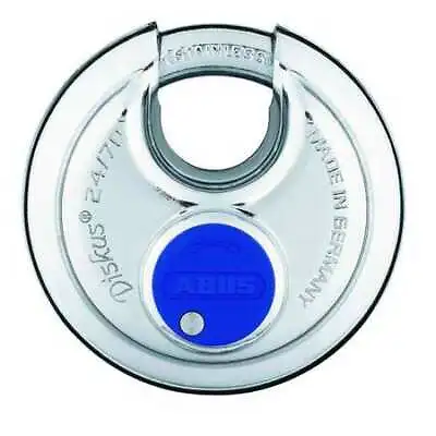 Abus 24Ib/70 Ka Padlock Keyed Alike Partially Hidden Shackle Disc Stainless • $25.49