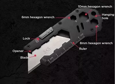 Outdoor Keychain (Octagon) SK5 Multi Tool EDC Wrench Box Cutter Utility Knife • $10