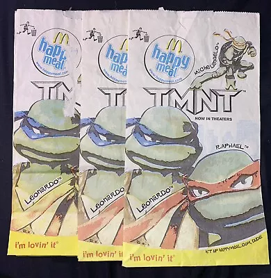 McDonalds Happy Meal Toy Bags Lot(3)TMNT Teenage Mutant Ninja Turtles/Wizard OZ • $5