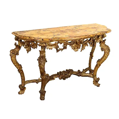 Antique Baroque Console Gilded Wood Marble Top XVIII Century • £9450