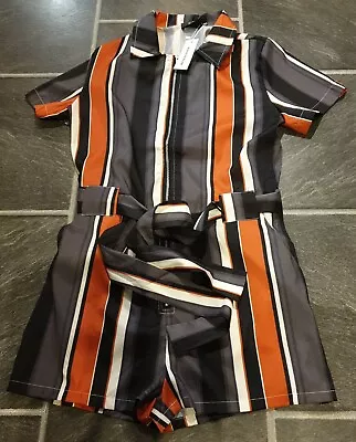 Bnwt Ladies Playsuit Multicoloured Med - 10/12 CBR Chic Holiday Summer Belted  • £9.70