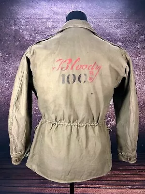 US Army WW2 M-1943 Field Jacket 8th AF Bloody 100th Unit Painted Back 1st Sgt • $575