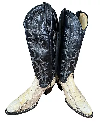 DAN POST Vintage Exotic Snake Skin Western Boot #DP1689 Size 7M Flame Stitch • $229