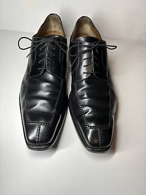 MORESCHI Black Derby Dress Shoes Size 14 M Made In Italy Split-toe • $49.95