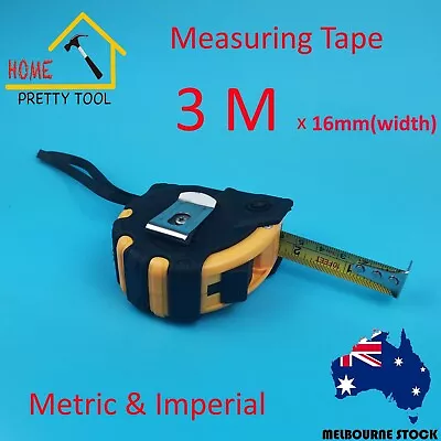 3 M X 16 Mm Tape Measure Measuring Easy Lock Release Long Life Release DIY Ruler • $15.80