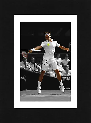 £7.49 • Buy 8X6 Mount ROGER FEDERER Signed PHOTO Gift Ready To Frame WIMBLEDON Tennis