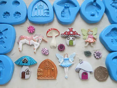 1x Mini Craft Mould: Choice Magical Fairy Garden Themed (Clay Resin Cupcake Wax) • £4.50