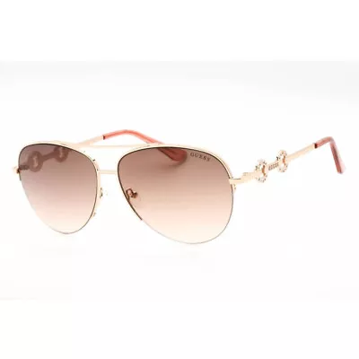 Guess Factory GF617128F Avaitor Shiny Rose Gold Sunglasses W/Gradient Brown Lens • $70