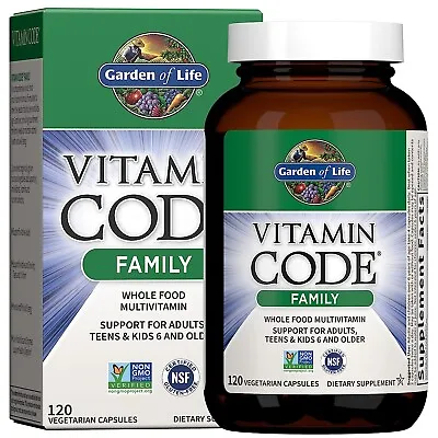 GARDEN OF LIFE Vitamin Code Family (Multivitamin For The Whole Family) 120 Caps • $34.95