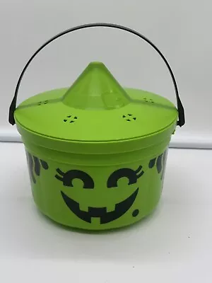 McDonalds Halloween Bucket Green Witch Happy Meal Pail W Lid 1986 Vintage • $18