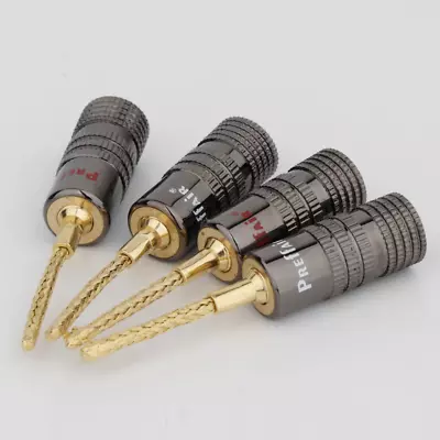 4PCS 2MM Copper Banana Plugs Gold Plated Braided Pairs Speaker Cables Connectors • $8.49