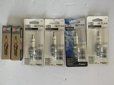 Set Of Six (6) Champion 828-1 & M-QL77JC4 Marine Spark Plugs V6 Outboard Motor • $65.10