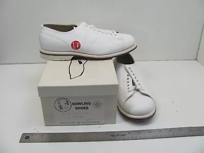 Vintage Linds Bowling Shoes Nos Pbs Mens Stock Pro White Size 8.5 Ee • $56.49