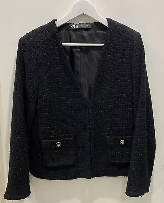 Zara Cropped Black Jacket - Size M • $40