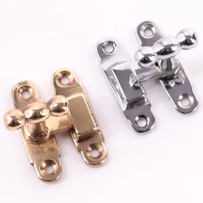 BRASS/CHROME SHOWCASE CATCH LOCK Cabinet/Cupboard Door Thumbturn Show Case Latch • £5.30