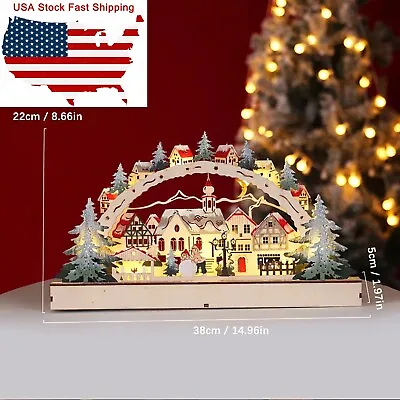 New Style Christmas Village House Decoration With Light Xmas Tree Forest 56 City • $41.89