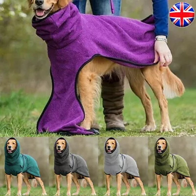 £11.89 • Buy Pet Clothes Dog Towelling Drying Robe Polyester Sleepwear Coat Warm Apparel